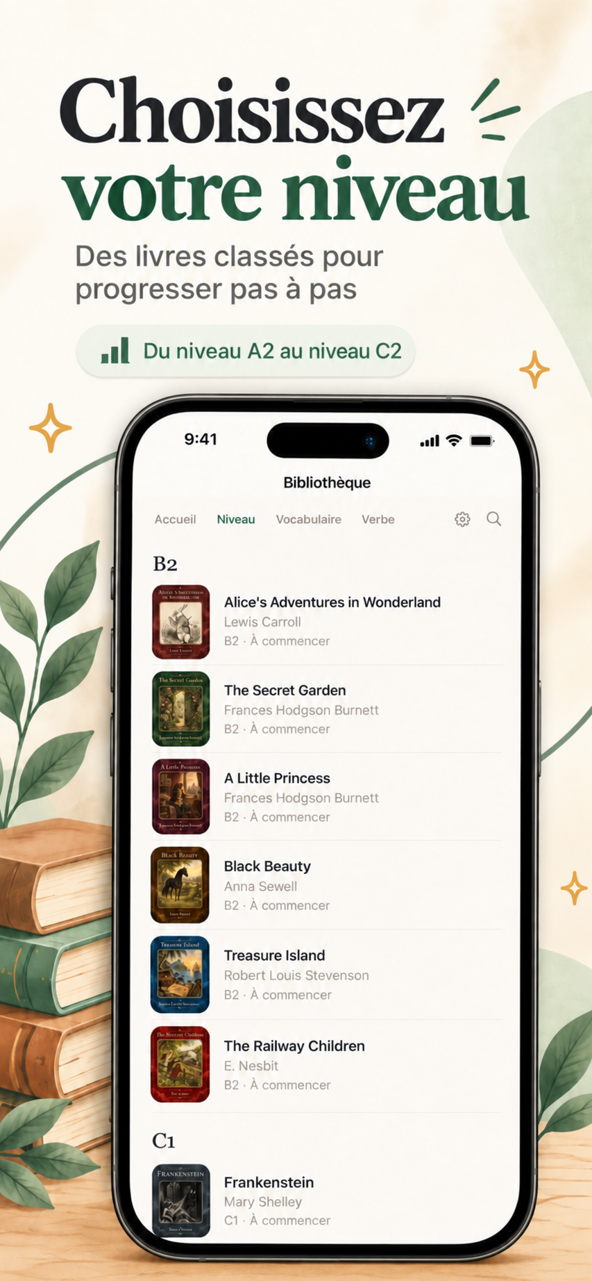 Liste de livres classés par niveau dans Livres en anglais